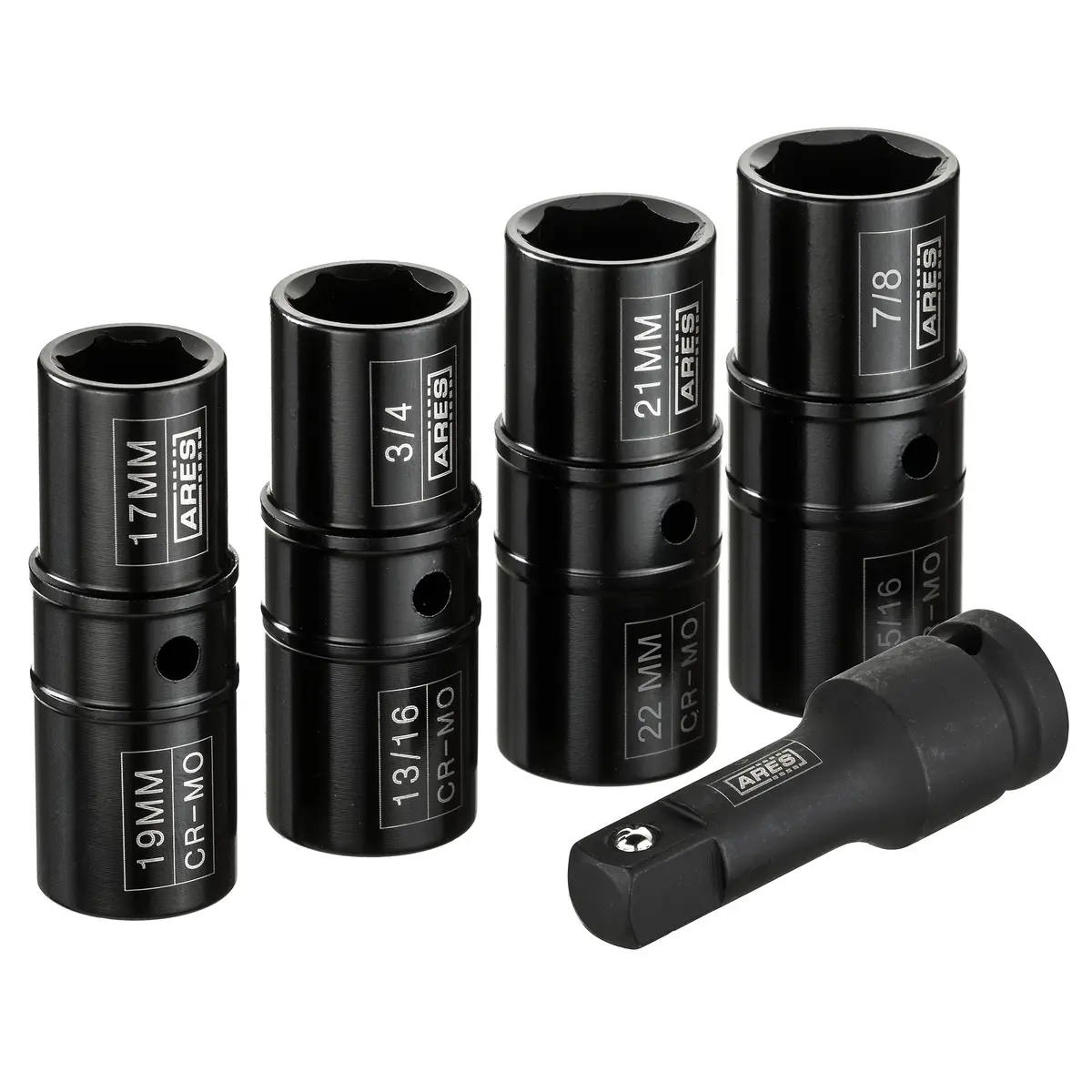 Ares 59010 - 1/2-Inch Drive 5-Piece Flip Lug Nut Socket Set 1
