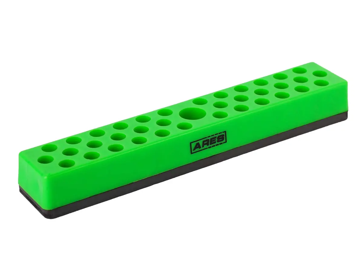 Ares 60013 - Green 37 Hole Hex Bit Organizer With Strong Magnetic Base 1