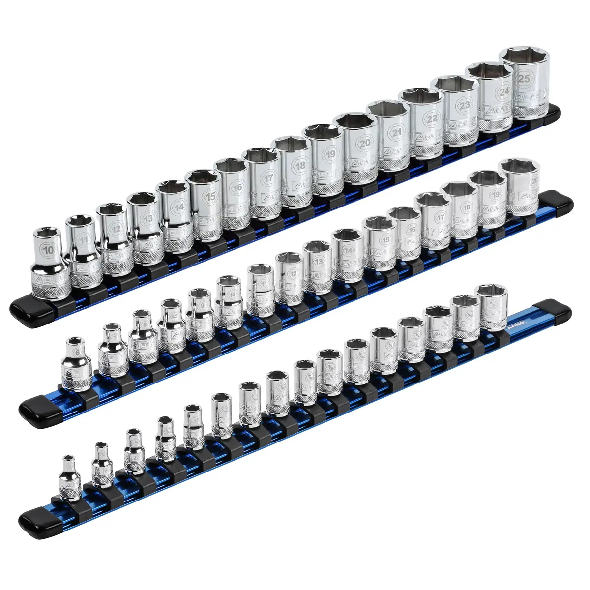 Ares 60041 - 3-Piece Blue Aluminum Socket Rail Set 1