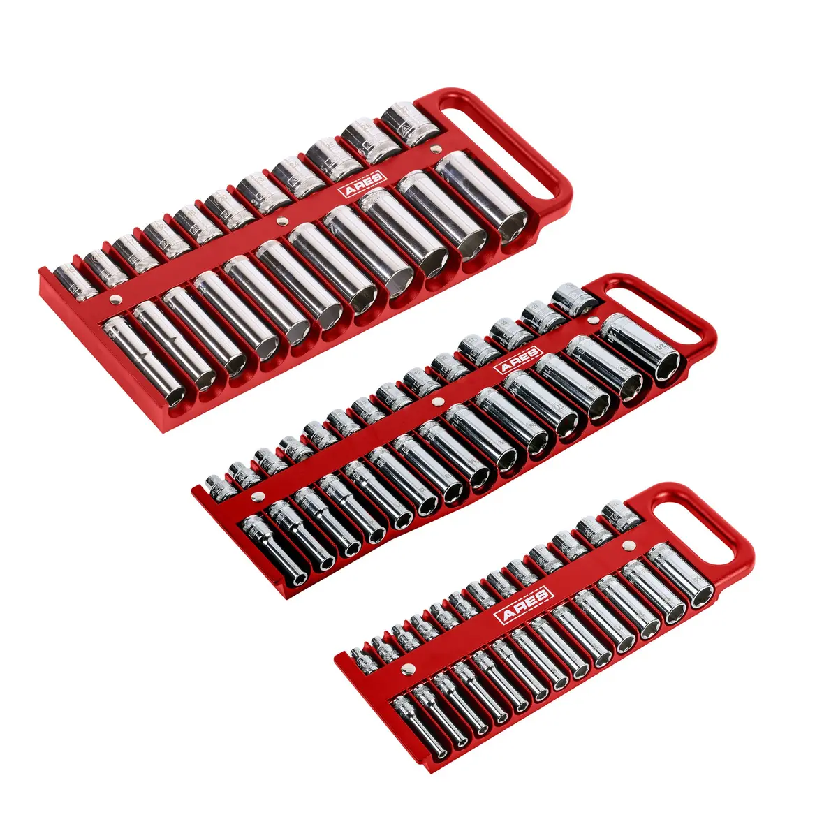 Ares 60161 - 3-Piece Red Magnetic Socket Holder Set 1