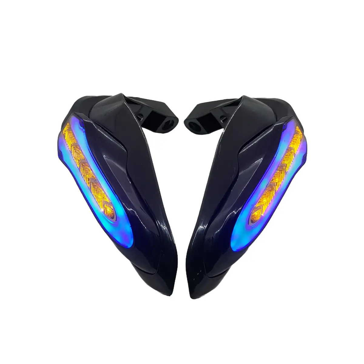 Universal Motorcycle Handguards With Yellow Running Led And Blue Cob Light For All Bikes - Liuhjg 1