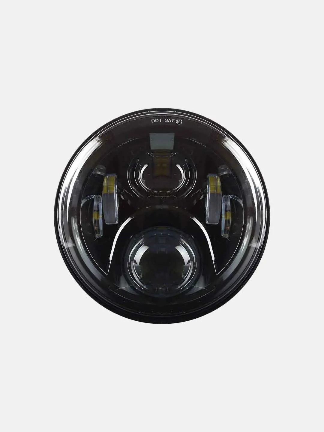 7 Inch Chrome Non Halo Black Headlight 1