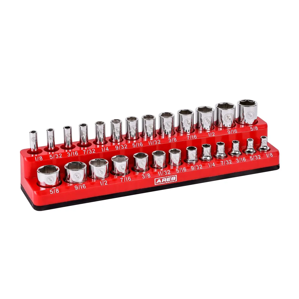 Ares 70232 - 26-Piece 1/4" Red Sae Magnetic Socket Holder 1