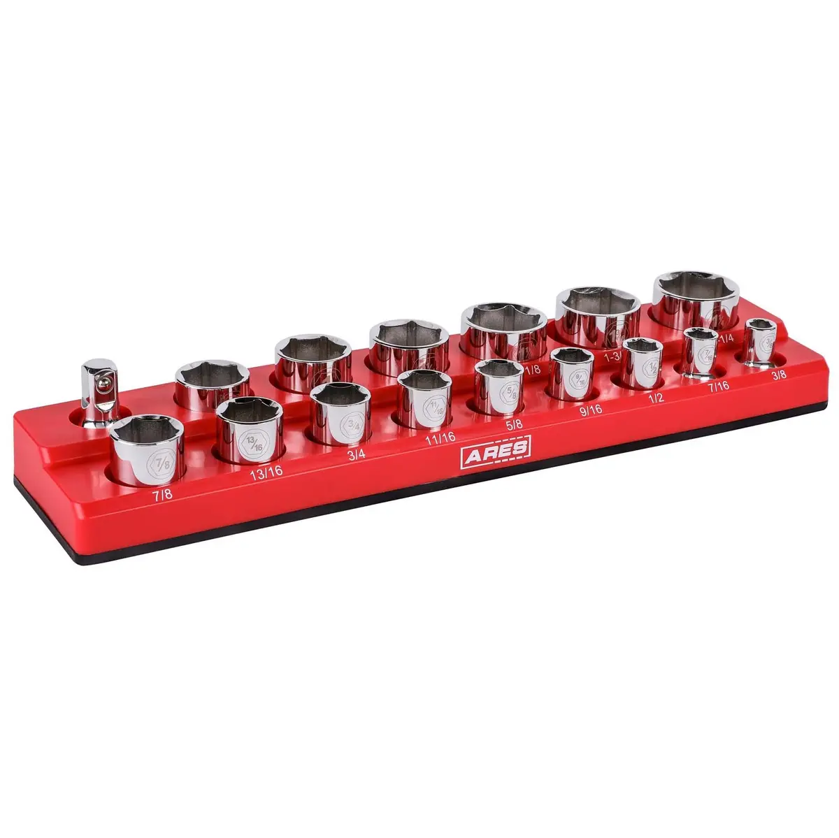 Ares 70236 - 16-Piece 1/2" Red Sae Magnetic Socket Holder 1