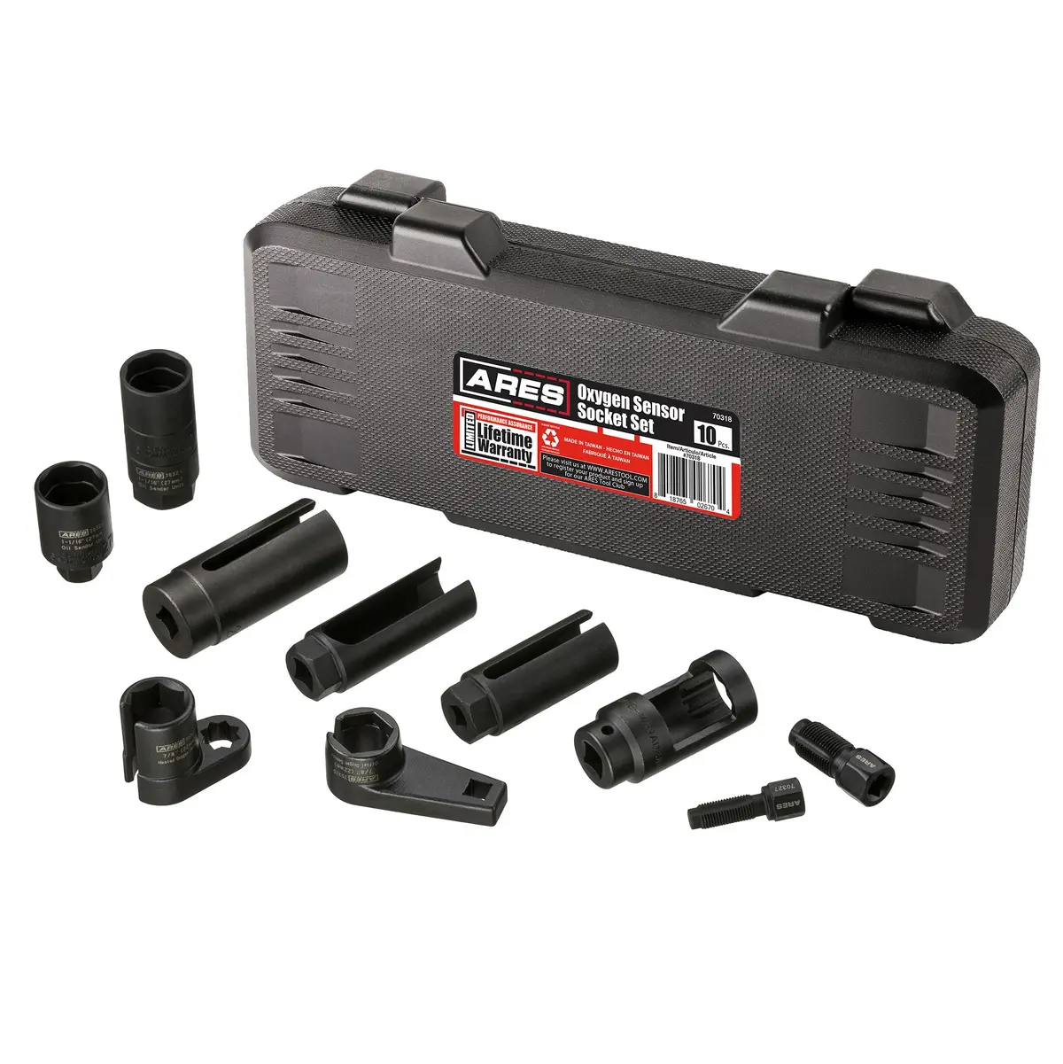 Ares 70318 - 10-Piece Oxygen Sensor Socket Set 1