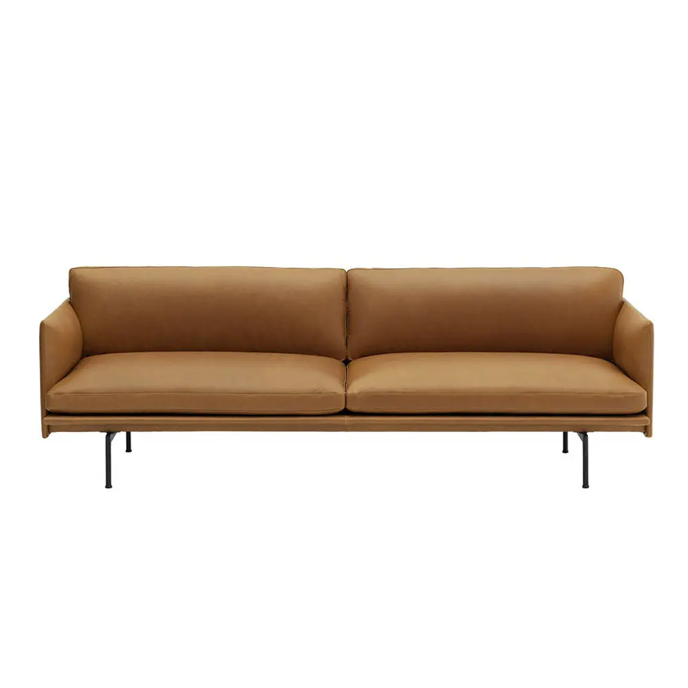 Muuto | Outline Sofa 3 Seater | Refine Leather Cognac 1