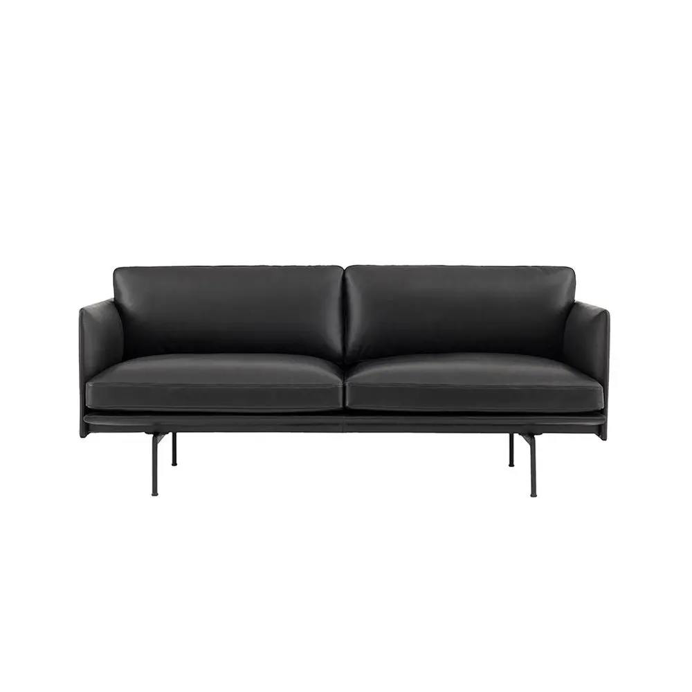 Muuto | Outline Sofa 2 Seater | Refine Leather Black 1