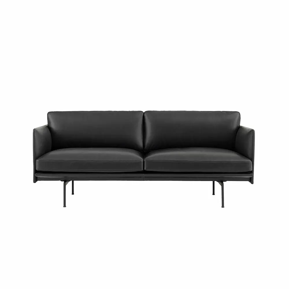 Muuto | Outline Sofa 2 Seater | Easy Leather Black 1
