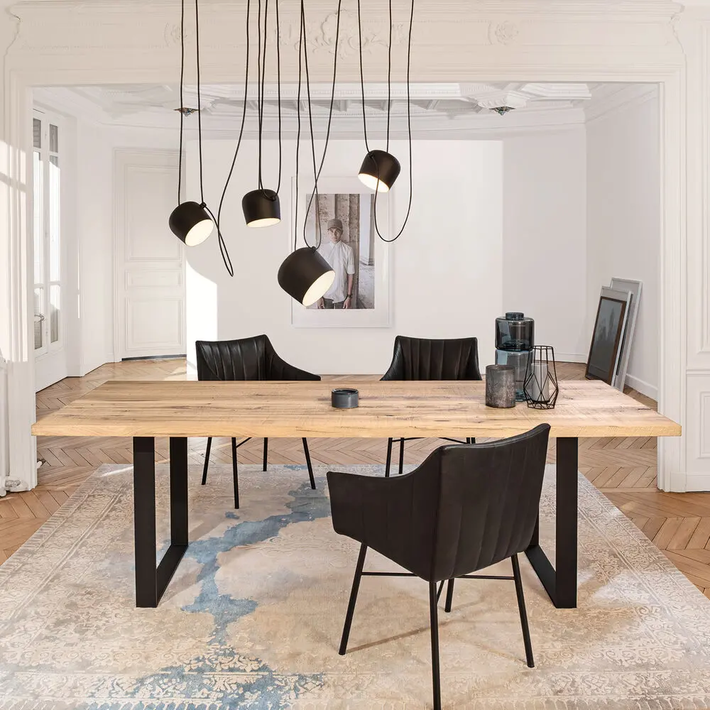 Janua | Sc 58 Table | White Pigmented Oak + Black Base 240X100cm 2