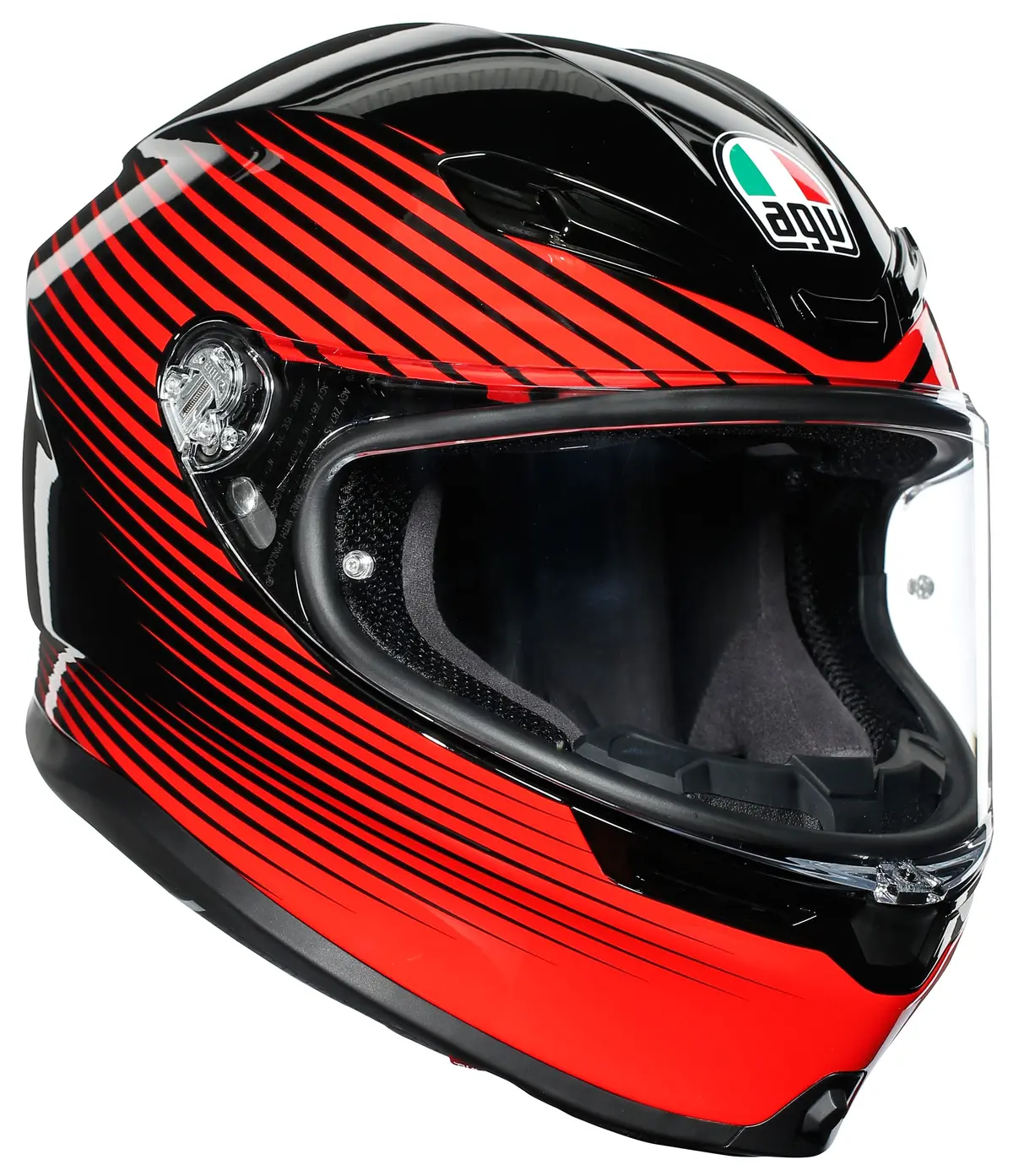 Agv K-6 Full-Face Motorcycle Helmet - Rush Black/Red 1