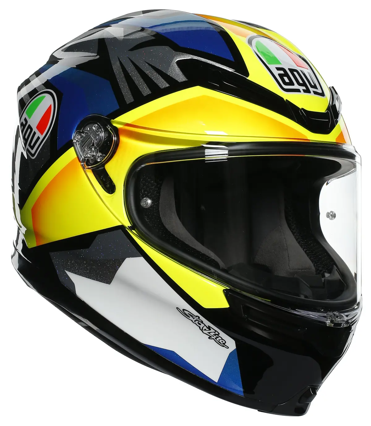 Agv K-6 Full-Face Motorcycle Helmet - Joan Black/Blue/Yellow 1