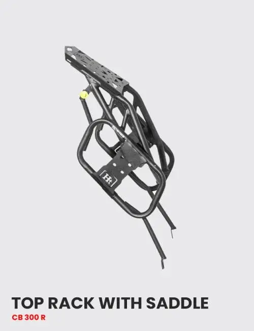 Top Rack With Saddle Stay For Cb 300 R Black Matt – Sb 759 / Ht Exhaust 1