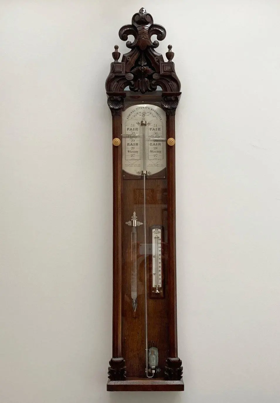 Admiral Fitzroy Barometer With Silvered Scale By Negretti & Zambra 1