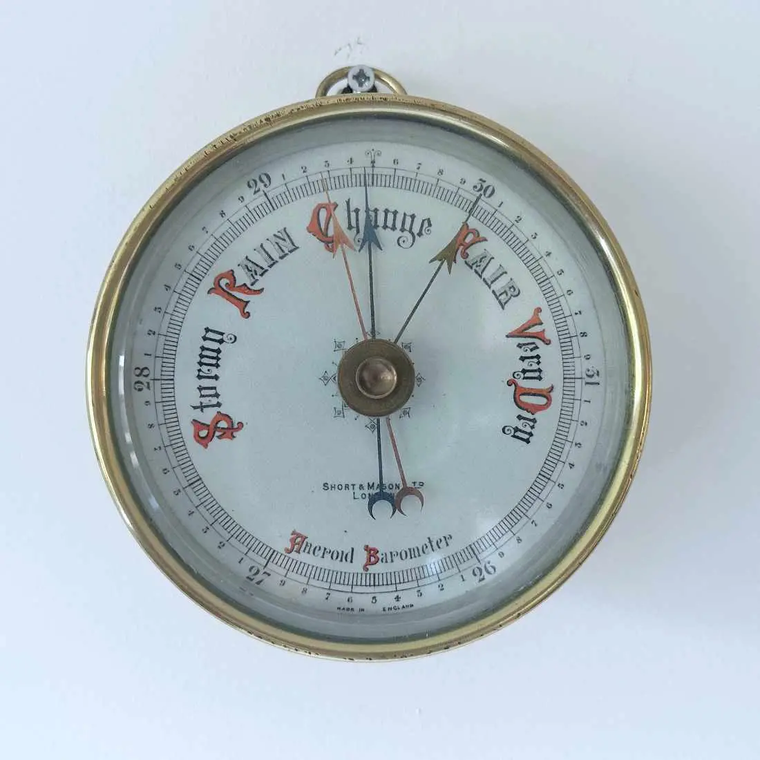 C&T Patent Altitude Adjustment Aneroid Barometer By Short & Mason, London 1