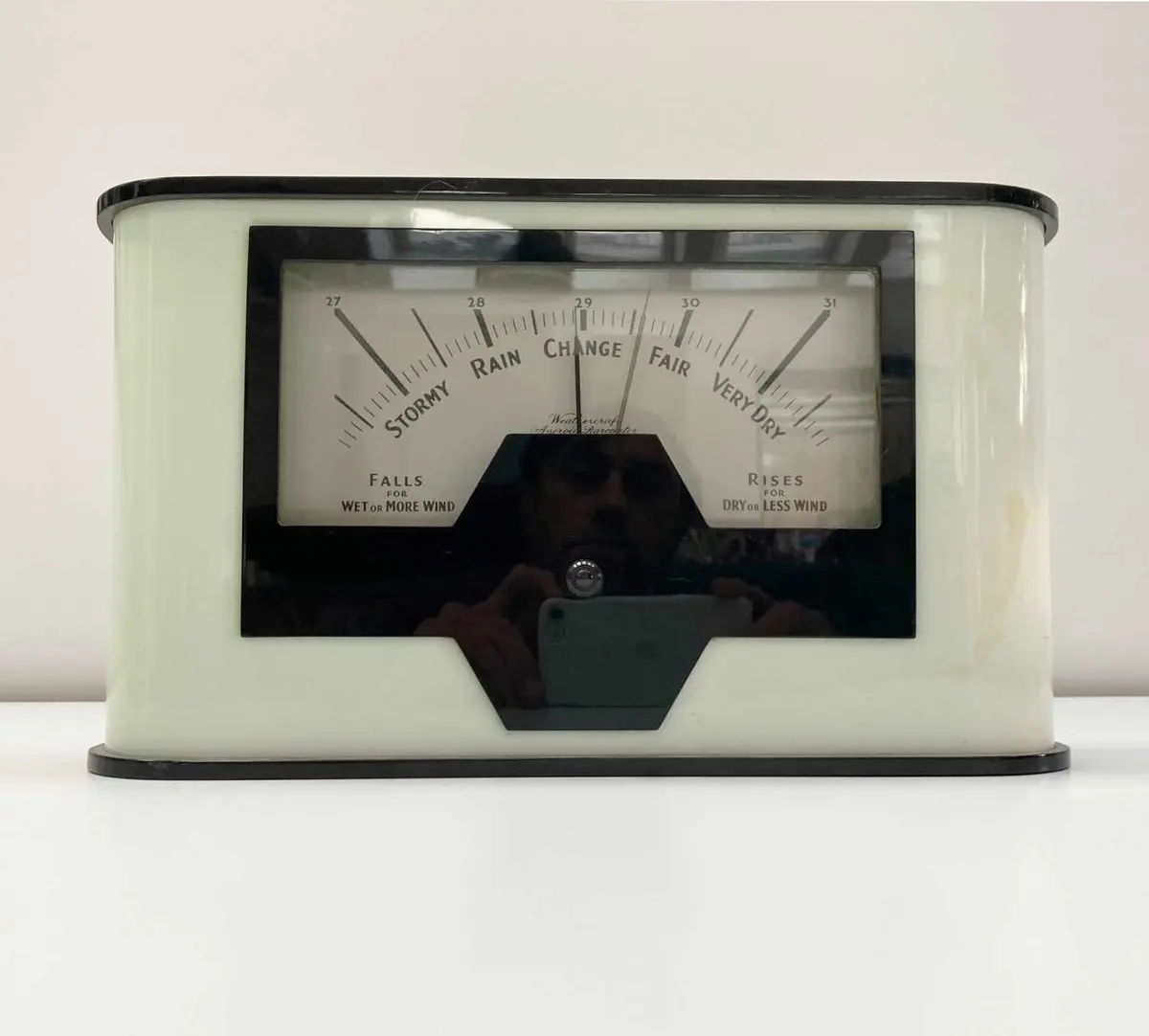 Large Art Deco Aneroid Barometer By Weathercraft 1