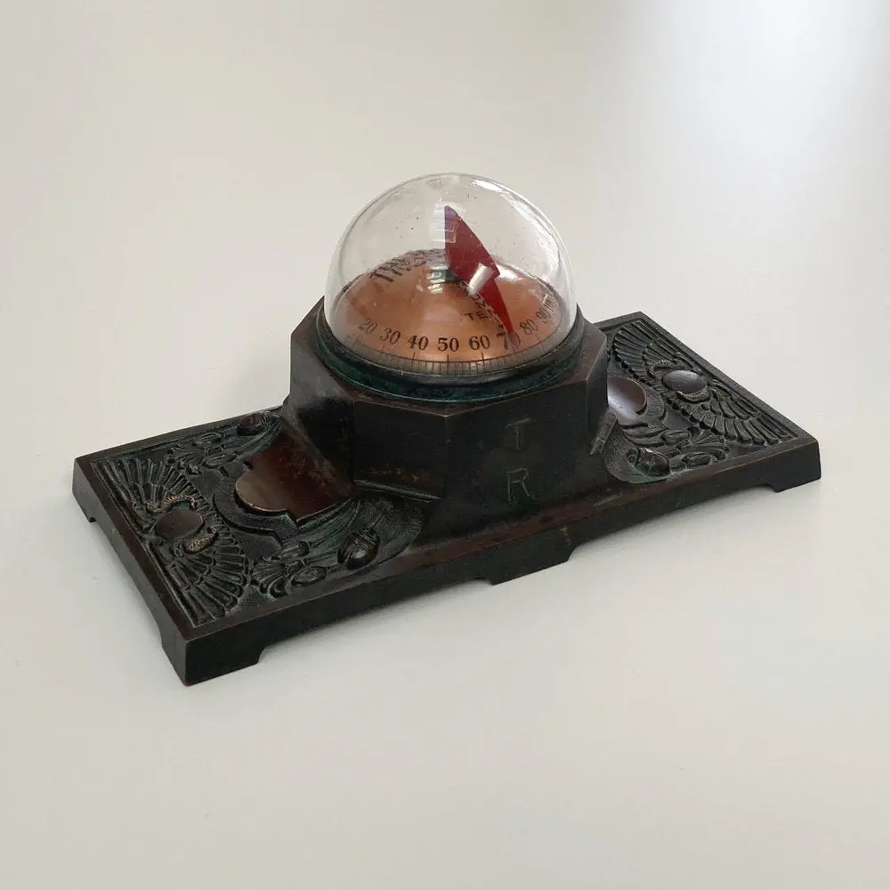 Art Deco Thermo Vane Desk Thermometer By Schaeffer & Budenberg New York 1