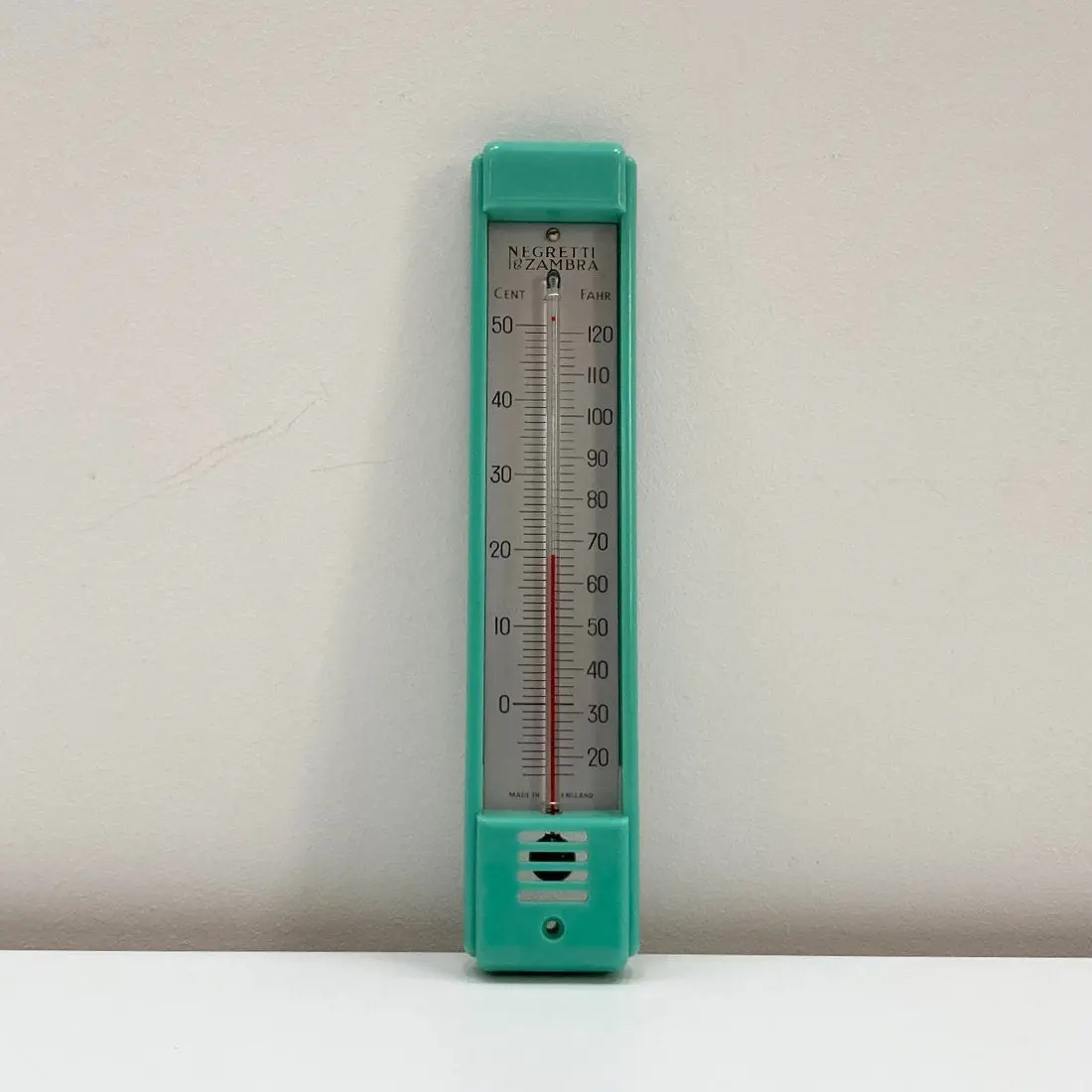 Art Deco Turquoise Bakelite Wall Thermometer By Negretti & Zambra London 1