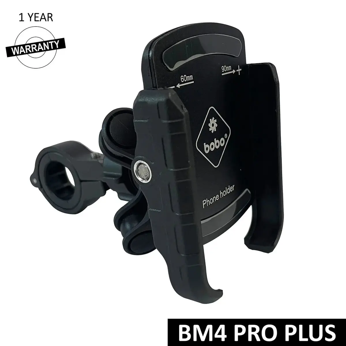 Bobo Bm4 Pro Plus Jaw-Grip With Pro Plus Vibration Damper Waterproof Bike/Motorcycle/Scooter Mobile Phone Holder Mount, Ideal For Maps And Gps Navigation (Black) 1