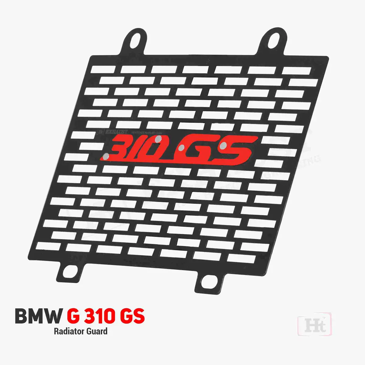 Bmw 310 Gs Radiator Guard With Neon Color Gs310 Logo – Rd 903 / Ht Exhaust Red 1