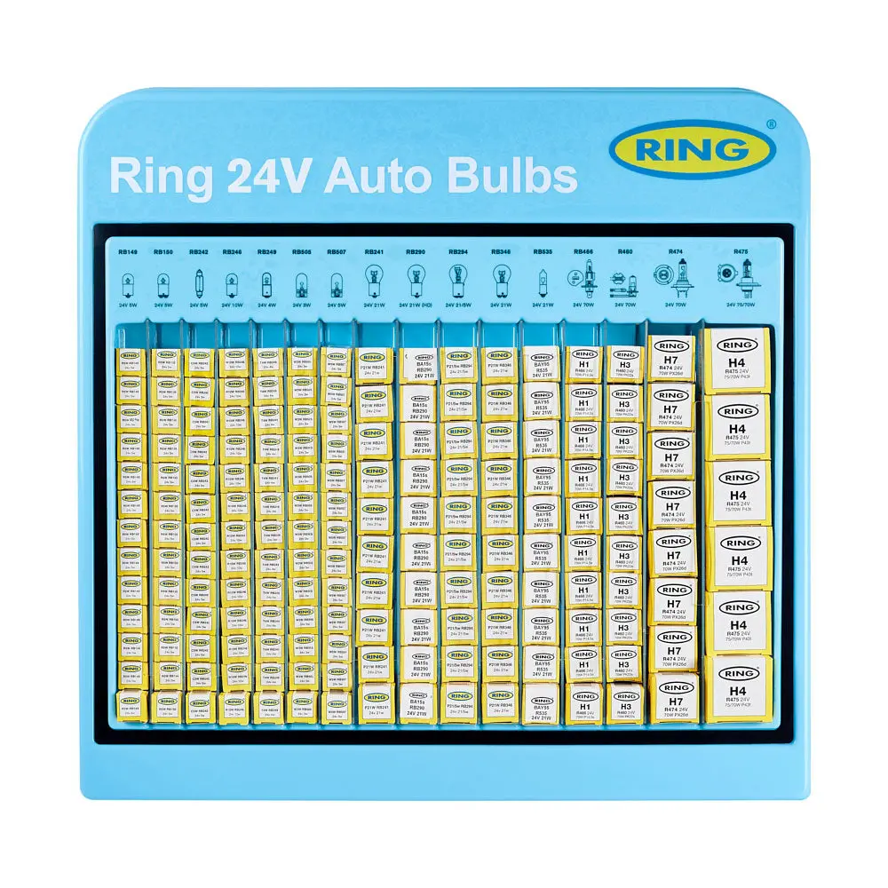 Bu274 Ring Automotive 24V Single Box Bulb Stand Complete With 174 Bulbs 1