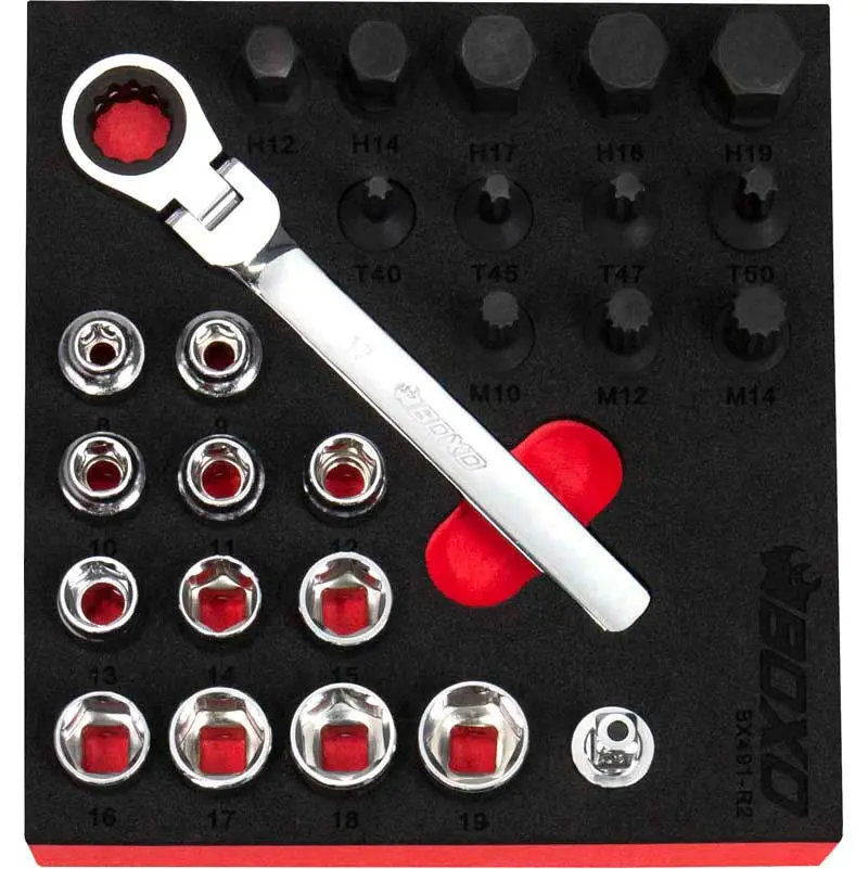 Bx491-R2 Boxo 26Pc 3/8" Low Profile Go-Thru Socket Set 1