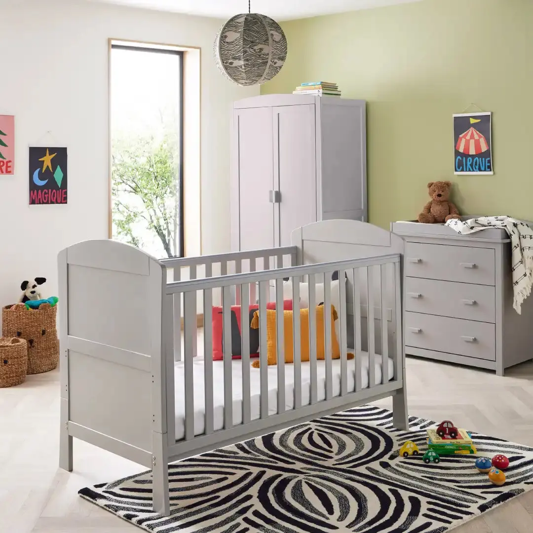 Babymore Aston 3 Piece Nursery Room Set - Grey 1