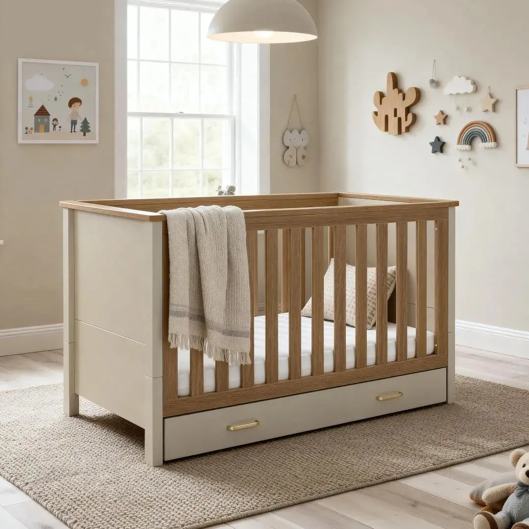Babymore Mira Cot Bed - Cashmere Warm Oak 1
