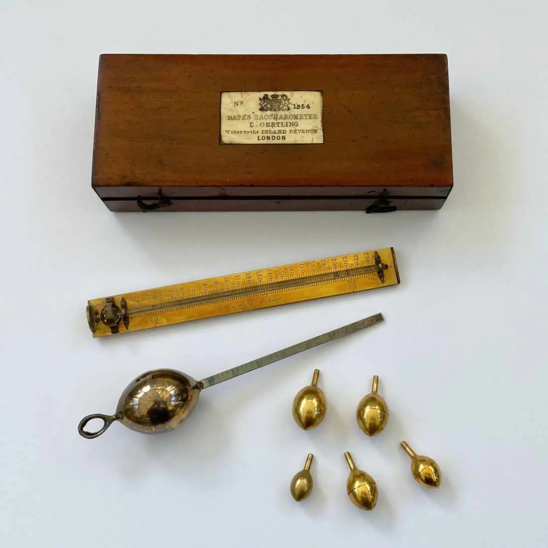 Early Victorian Bate's Patent Saccharometer By Ludwig Oertling London 1