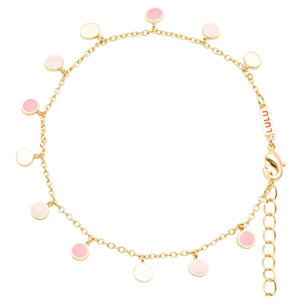 Boho Bracelet Gold Plated - Light Pink 1