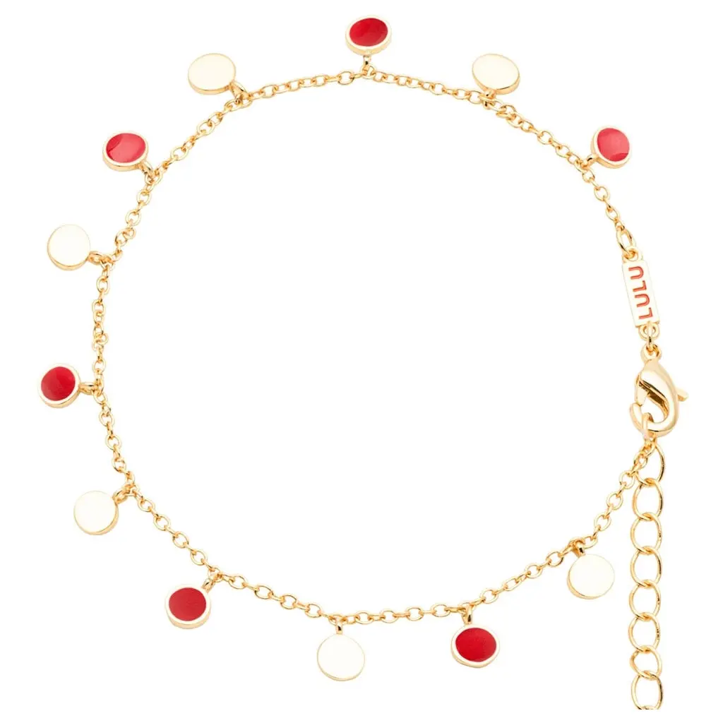 Boho Bracelet Gold Plated - Passion Red 1
