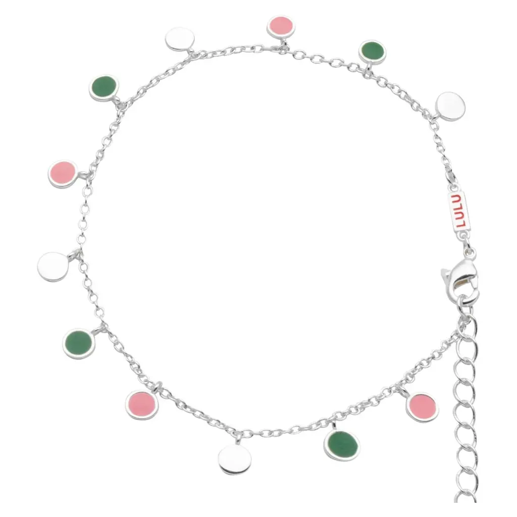 Boho Bracelet Silver Plated - Green 1