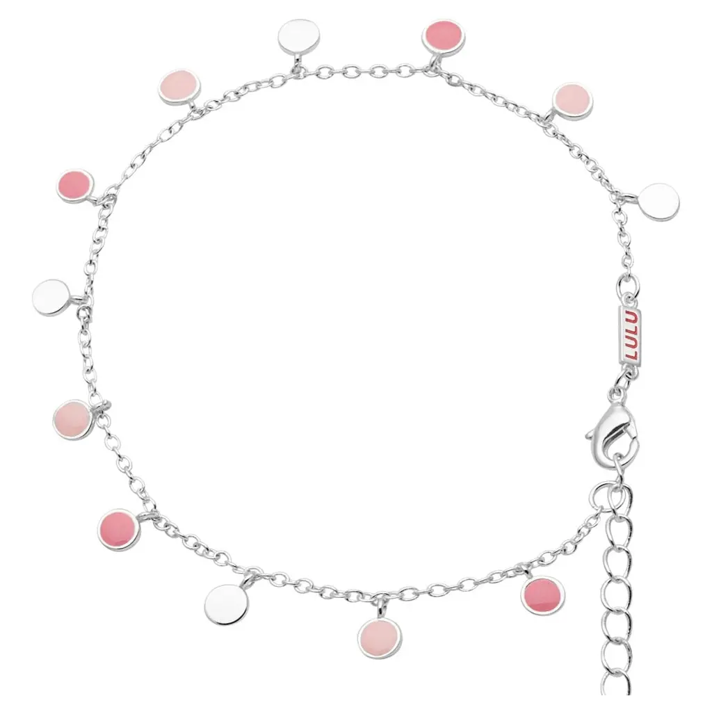 Boho Bracelet Silver Plated - Light Pink 1