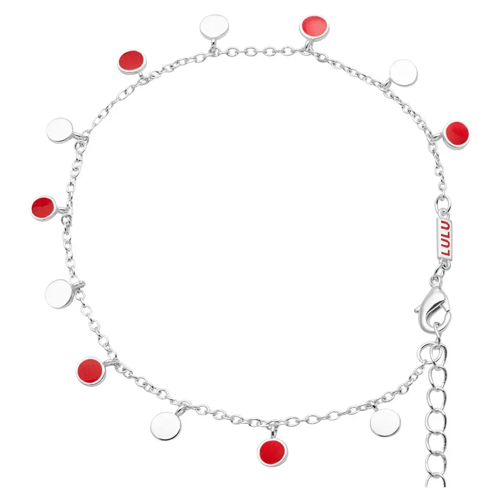 Boho Bracelet Silver Plated - Passion Red 1