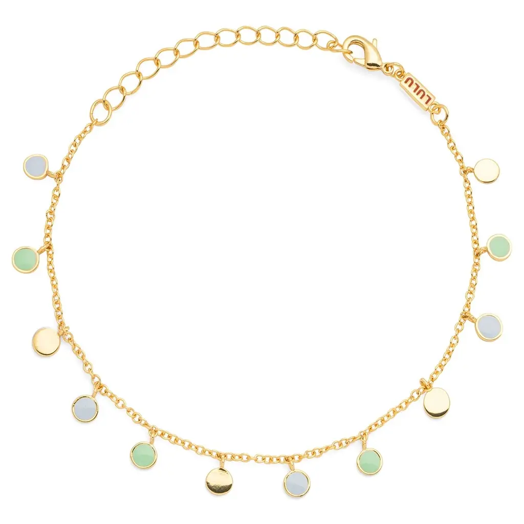 Boho Bracelet Gold Plated - Skyride Blue/Seasalt Green 1