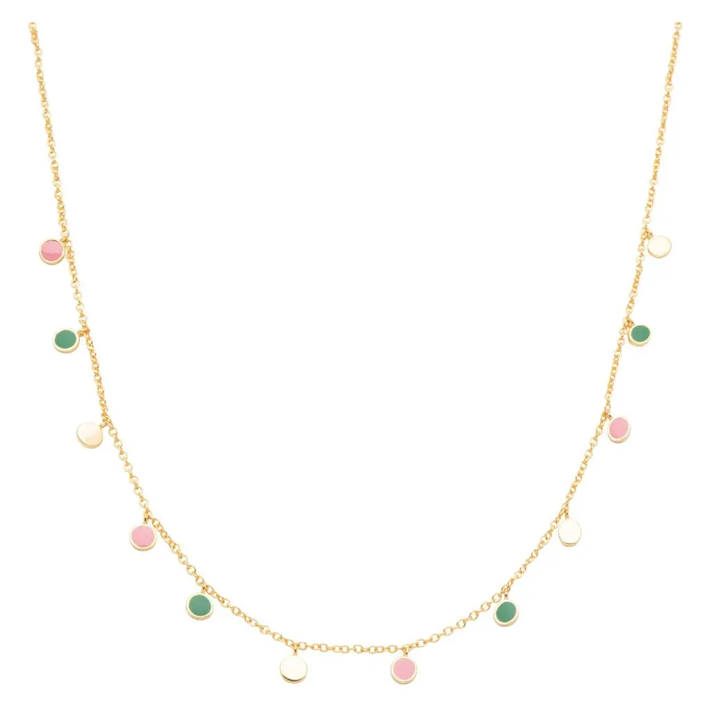 Boho Necklace Gold Plated - Green 1
