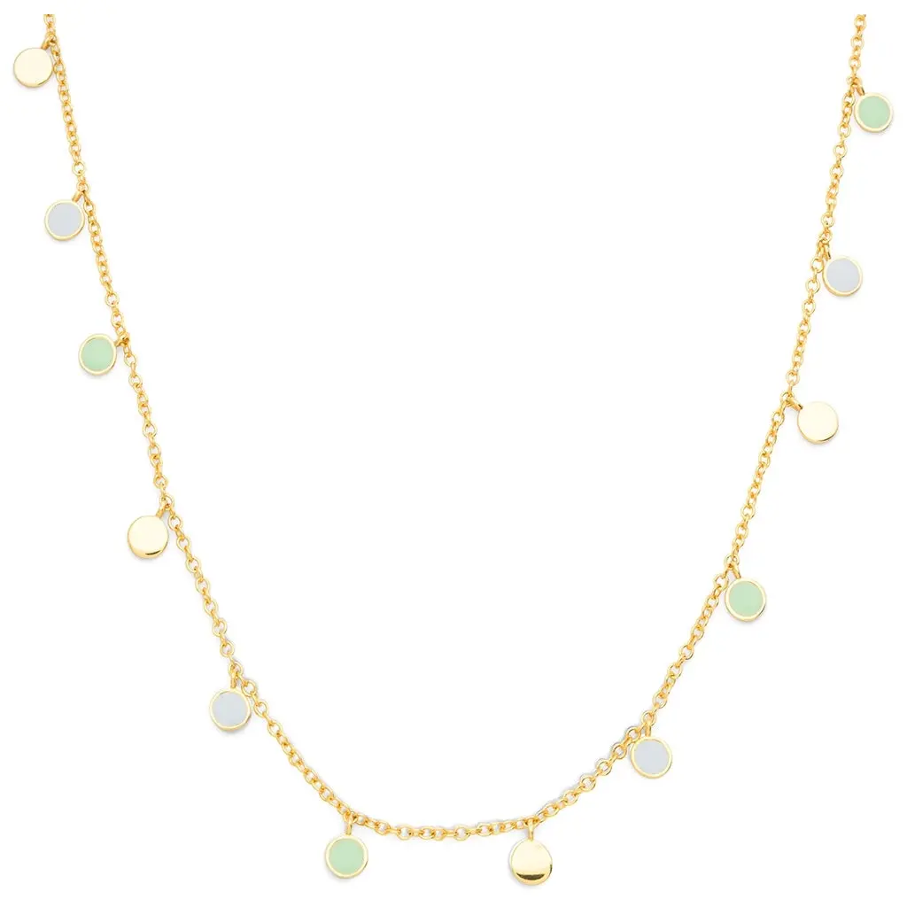 Boho Necklace Gold Plated - Skyride Blue/Seasalt Green 1