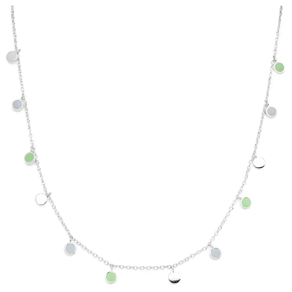 Boho Necklace Silver Plated - Skyride Blue/Seasalt Green 1