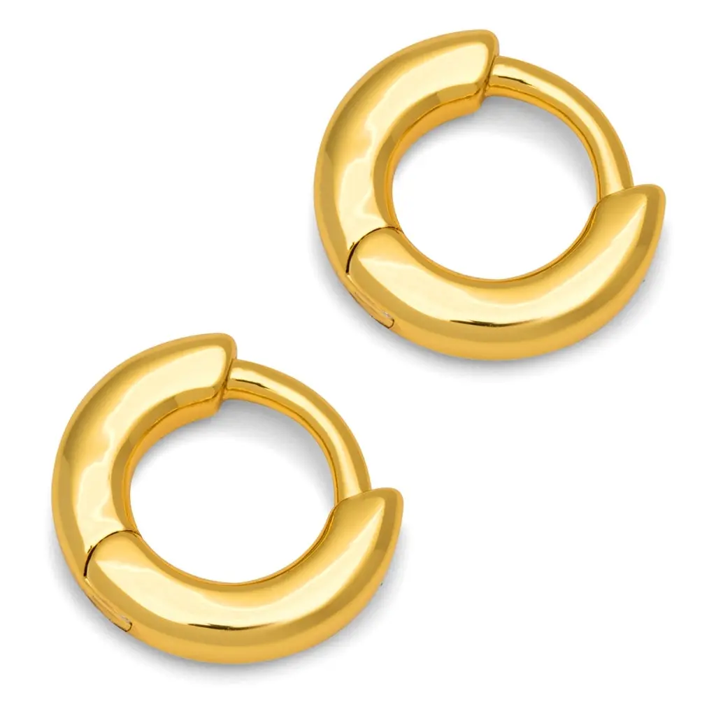 Buckle Hoops Small Pair - Gold Plated 1
