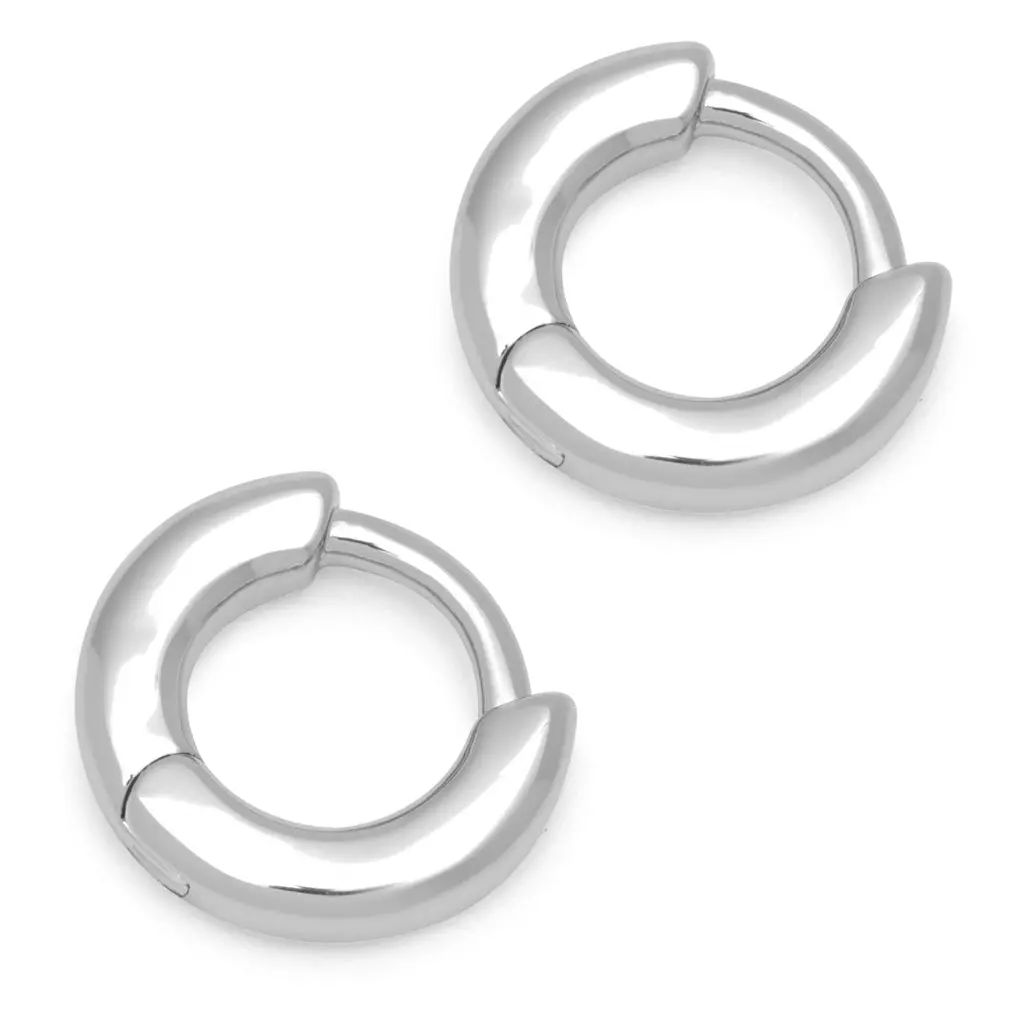Buckle Hoops Small Pair - Silver Plated 1