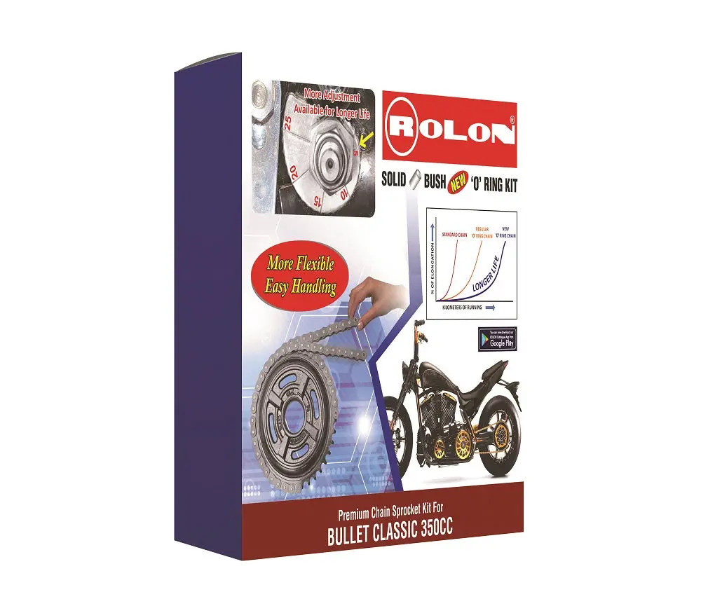 Classic 350 Double Disc (Rear Disc)/ Gunmetal Grey / Signals 350Cc Chain Sprocket Kit By Rolon 1