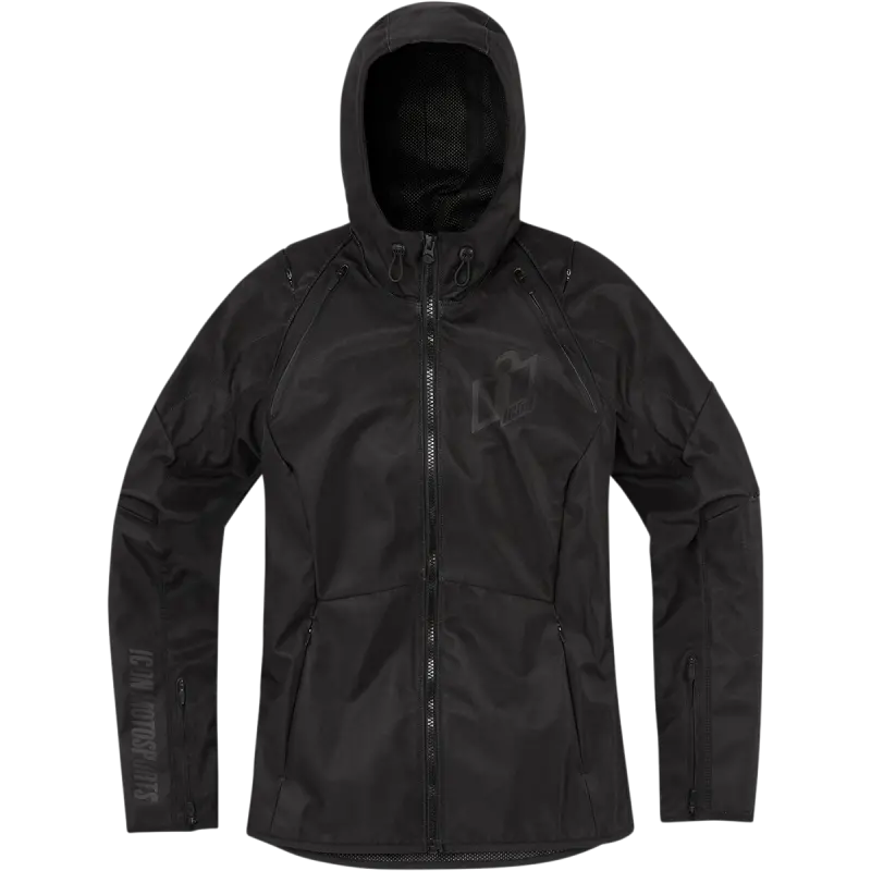 Icon Retro Womens Motorcycle Textile Jacket - Black 1