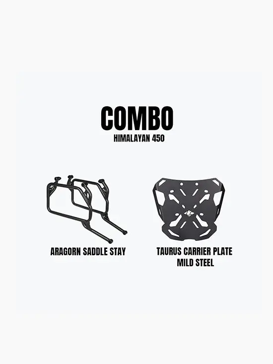 Re Himalayan 450 Aragorn Saddle Stay & Taurus Carrier Plate Ms Combo 1