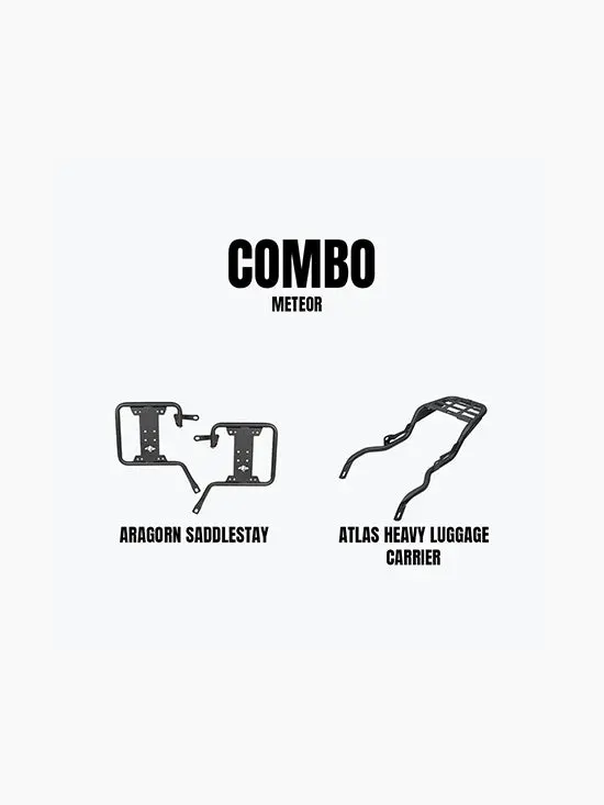 Meteor Atlas Heavy Luggage Carrier & Aragorn Saddle Stay Combo 1