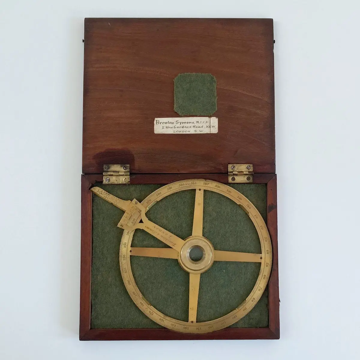 Circular Protractor By Troughton & Simms Owned By Brenton Symons Cornish Mining Engineer 1