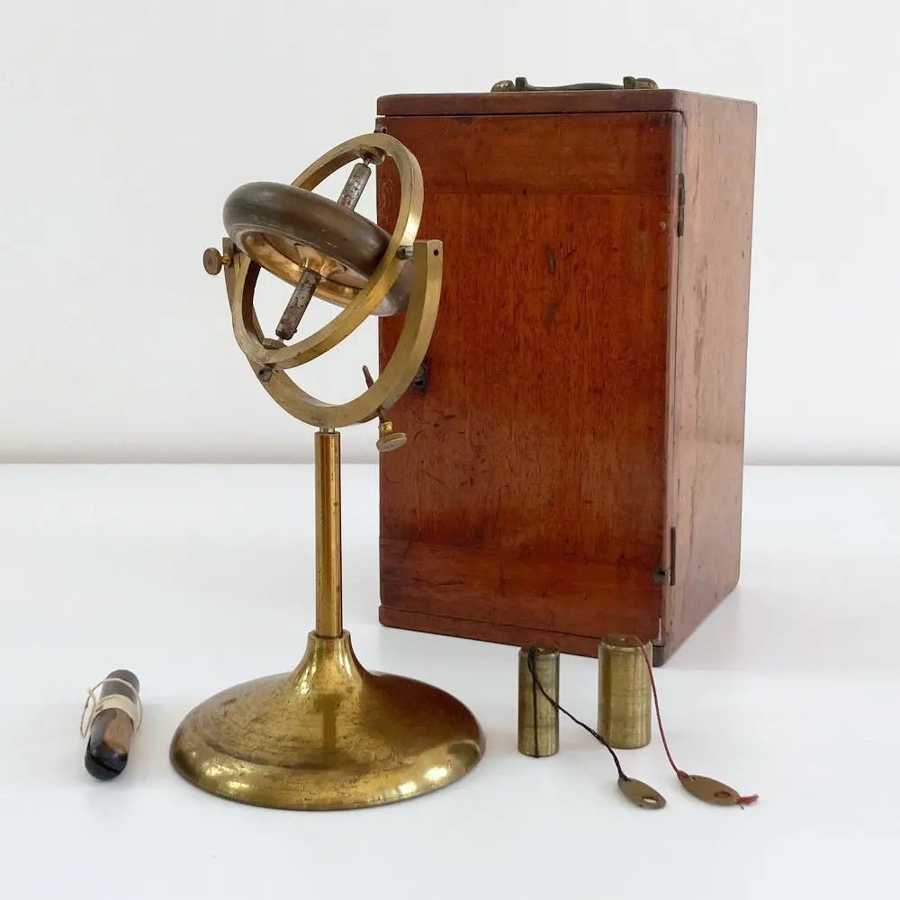 Victorian Cased Demonstration Gyroscope By Elliott Brothers London 1