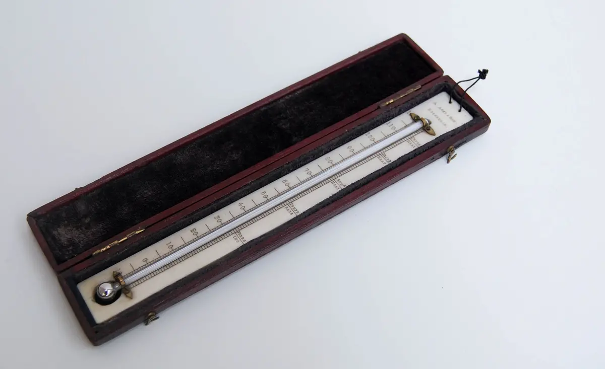 William Iv Leather Cased Travelling Thermometer By Alexander Adie & Son Edinburgh 1