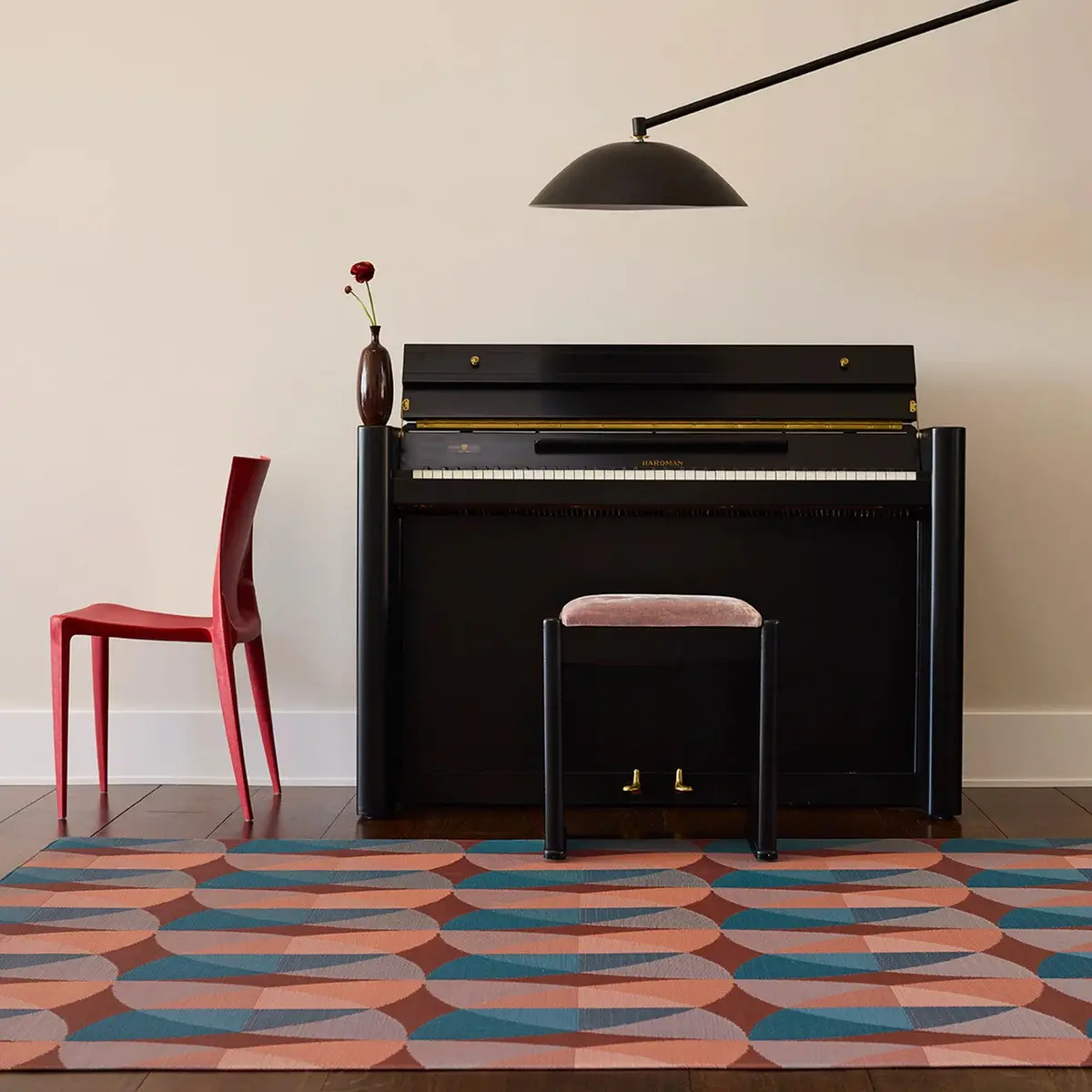 Chilewich | Woven Floormat 183X270cm (72X106") | Canopy Raspberry 1