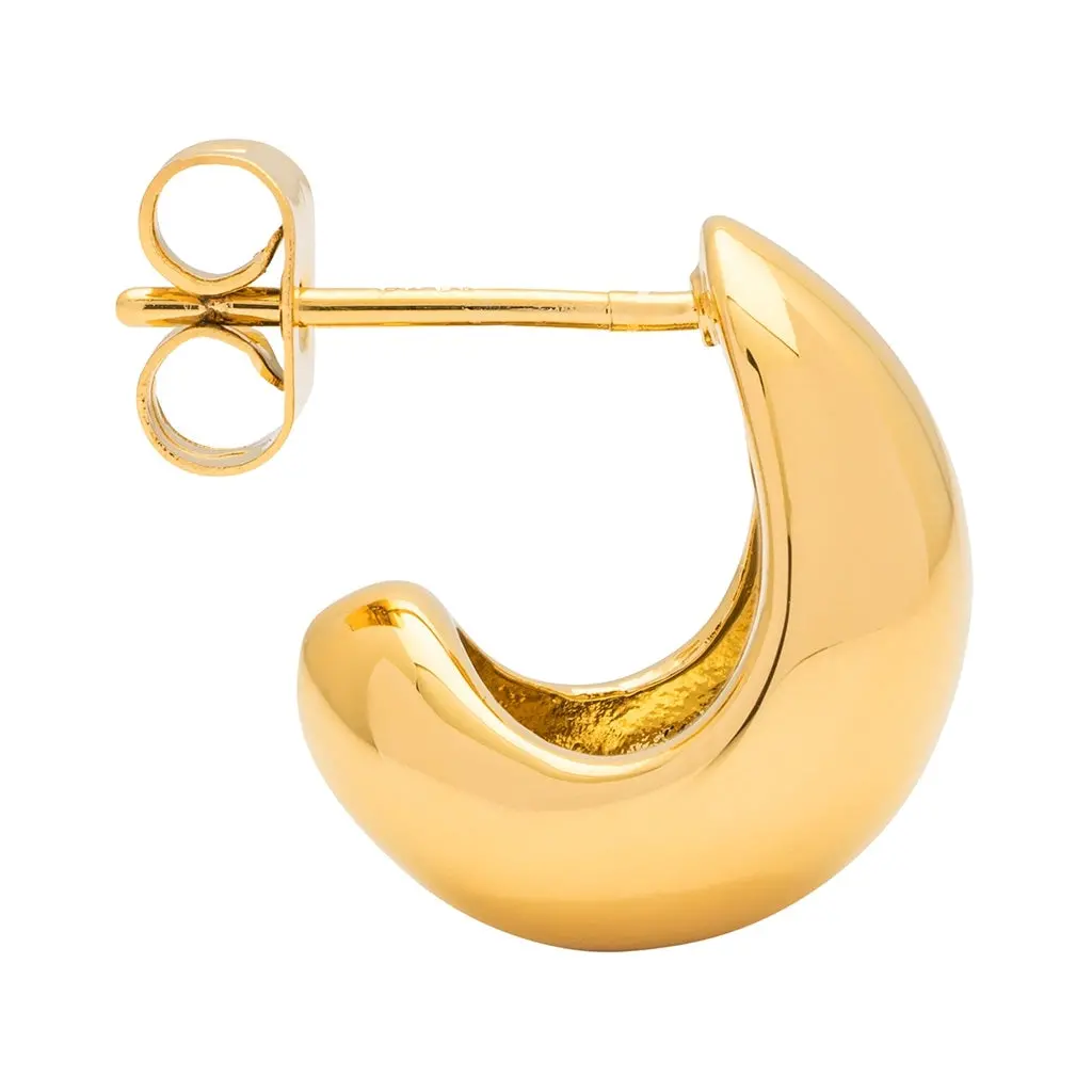 Chunky Drop Hoops Pair - Gold Plated 1
