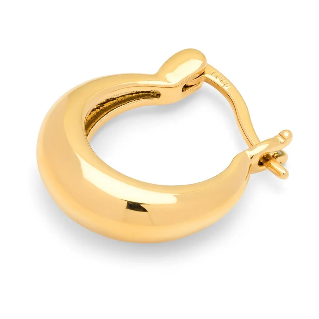 Chunky Heavy Hoops Pair - Gold Plated 1