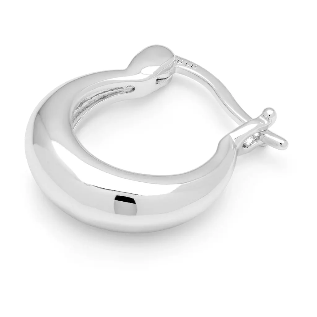 Chunky Heavy Hoops Pair - Silver Plated 1